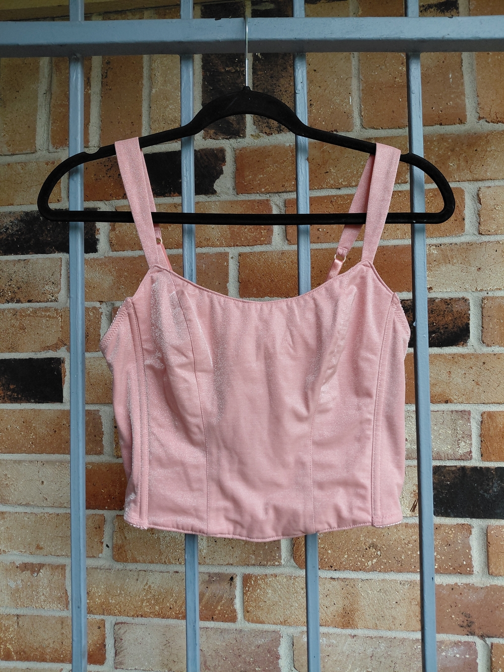 Vintage Gold Label Victorias Secret Pink Bustier Corset Crop Top Size 34/M.